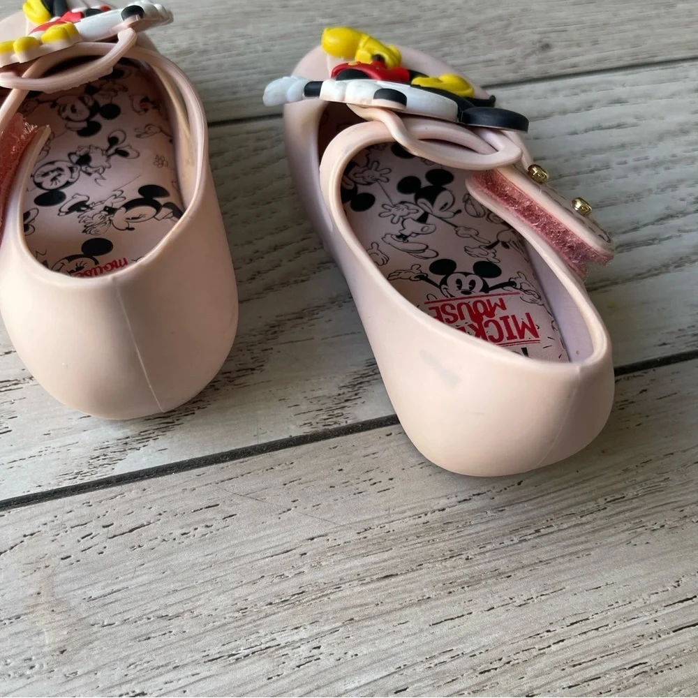 Mini Melissa Pink Kids Dress Shoes with Mickey & Minnie